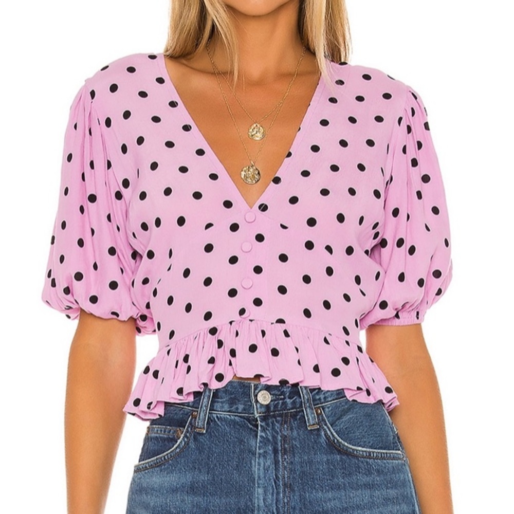 Faithfull The Brand Mona Polka Dot Top
